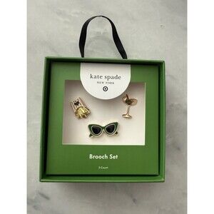 Kate Spade X Target Brooch Set French Fries Sunglasses Martini Glass New In Box